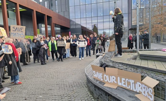 Protest against Oxford Brookes university redundancies. Photo: Callum Joyce