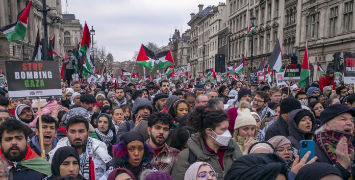 Protest against war on Gaza. Photo: Paul Mattsson