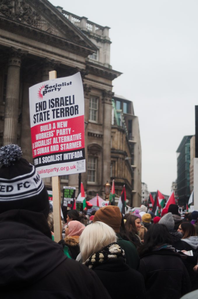 Socialist Party placard on 13 January protest. Photo: Nick Clare