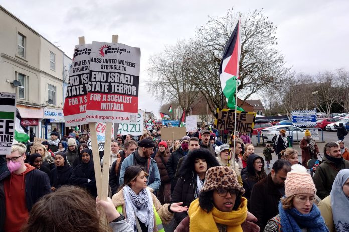 Protest against the war on Gaza in Bristol. Photo: Nick Clare