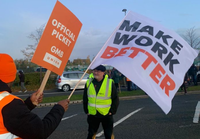 One of the Amazon picket lines. Photo: Mila Hughes