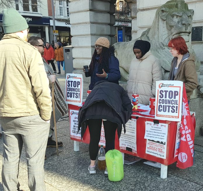 Nottingham Campaigning against council cuts in Nottingham. Photo: Paul Tooley-Okonkwo