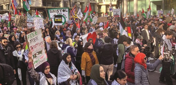 The mass Gaza demo that brought down Braverman. Photo: Roger Thomas