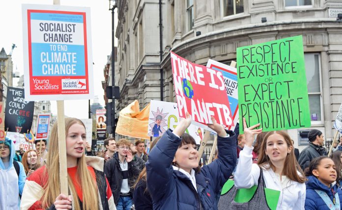 Students protesting against climate change. Photo: Mary Finch