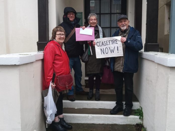 Protesters outside Folkestone council meeting