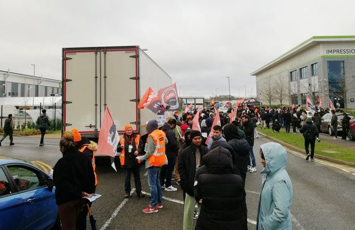 Coventry Amazon strike march. Photo: Cov SP