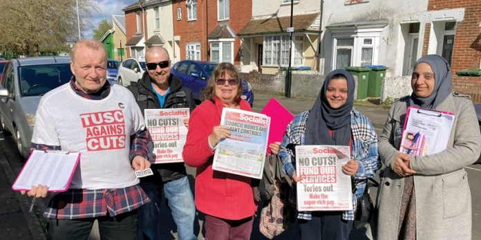 Campaigning for Socialist Party member Nadia Ditta, standing as part of TUSC in Southampton. Photo: Nick Chaffey