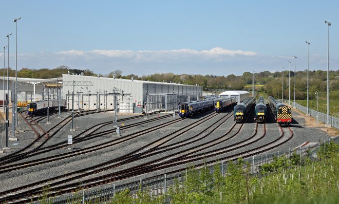 New_trains_outside_Hitachi's_Newton_Aycliffe_facility Hitachi's Newton Aycliffe facility. Photo: The joy of all things/CC