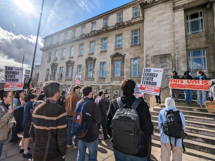 Leeds university protest. Photo: Iain Dalton
