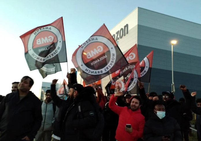 Amazon workers strike. Photo: Brum SP