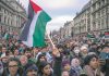 Working class can transform volatile Middle East Gaza protest in London. Photo: Paul Mattsson