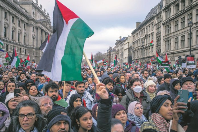 Gaza protest in London. Photo: Paul Mattsson
