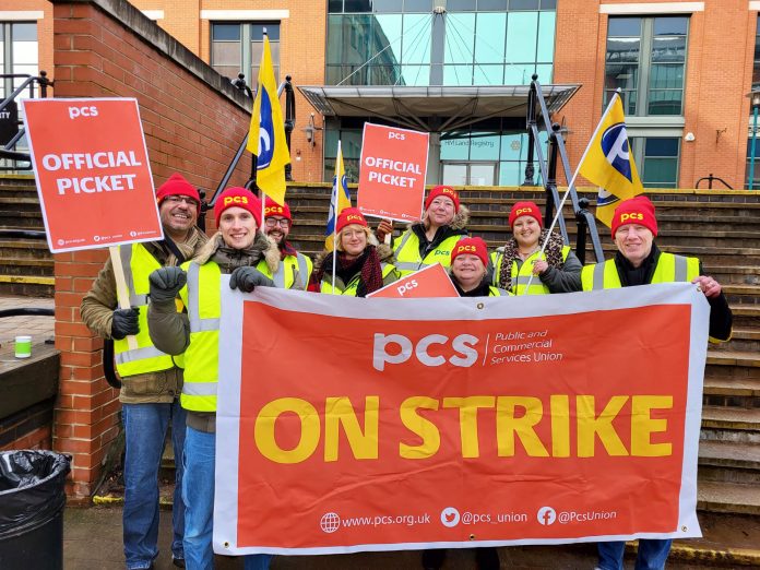 PCS on strike in 2023, Nottingham. Photo: Gary Freeman