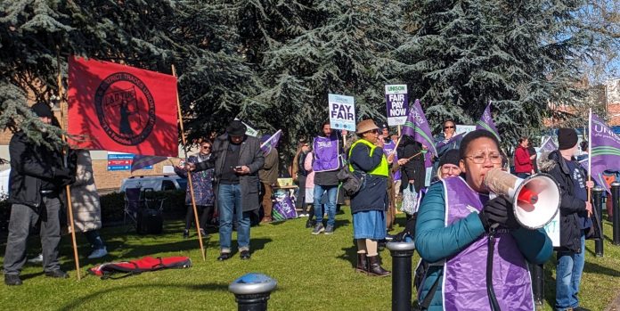 Leicester HCA Unison strike. Photo: Steve Score