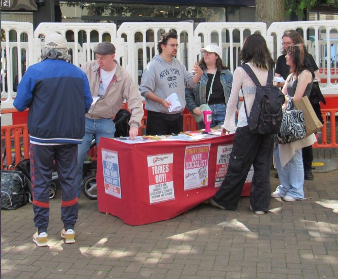 Northampton Socialist Party campaign stall