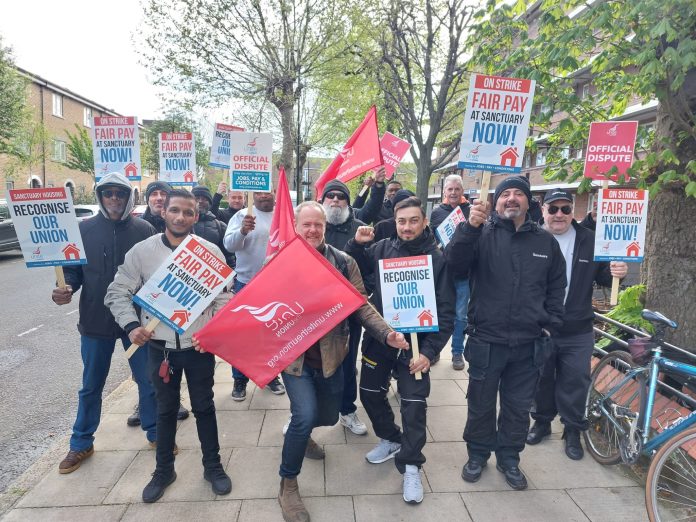 Sanctuary strike. Photo: London SP