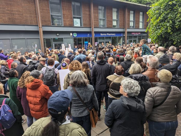 Faiza Shaheen solidarity protest. Photo: James Ivens
