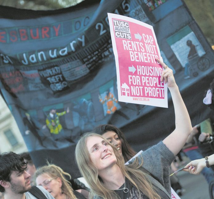 TUSC housing placard. Photo: Paul Mattsson