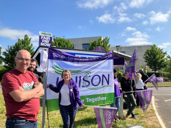 Unison members on strike in 2023. Photo: Roger Thomas