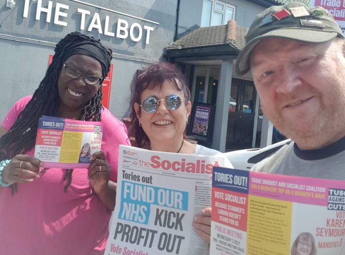Mansfield socialists campaigning. Photo: Mansfield SP