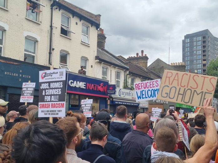 Protesters in Walthamstow, East London. Photo: Isai Marijerla