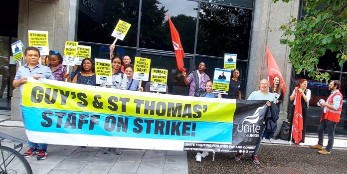 Guys and St T Sept 24 scaled Guy's and St Thomas strike. Photo: Martin Reynolds
