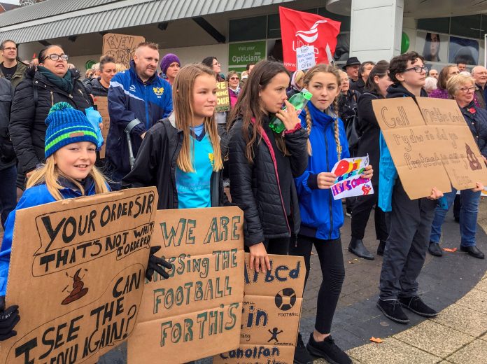 A mass campaign made the council think twice about closing Pontllanfraith Leisure Centre in 2018. Photo: Mariam Kamish