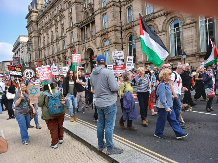 Protest against war on Gaza in Liverpool. Photo: Steve Ion