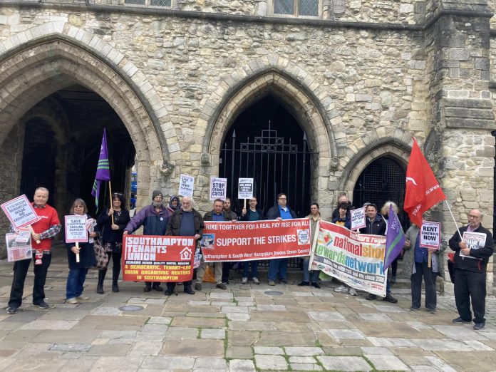 Protest against Labour's budget in Southampton. Photo: Southampton Socialist Party