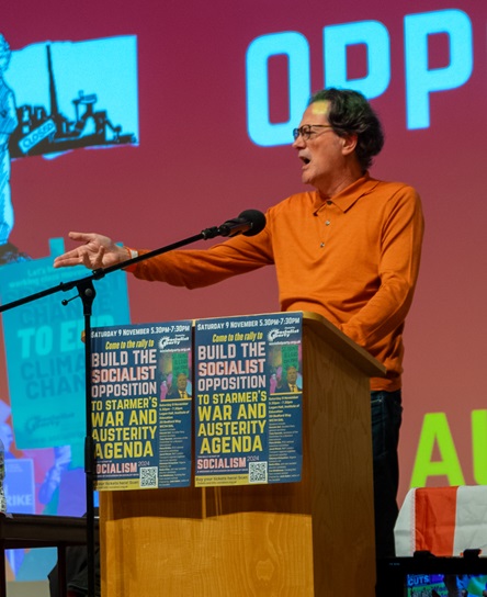 Jared speaking at the Socialism 2024 rally. Photo: Jasper Chaplin