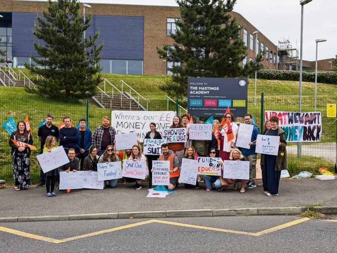 James on the picket line (centre) Photo: Socialist Party