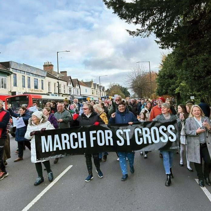 Rugby Cov SP Protesters for St Cross in Rugby. Photo: Coventry Socialist Party