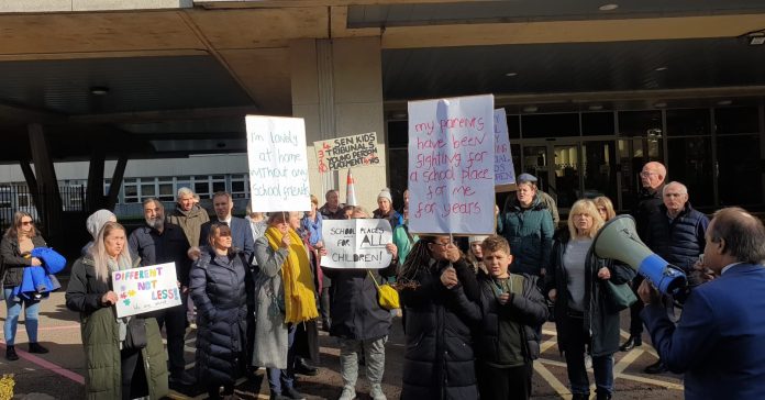 Protest against SEN cuts in Leicester Photo: Leicester SP