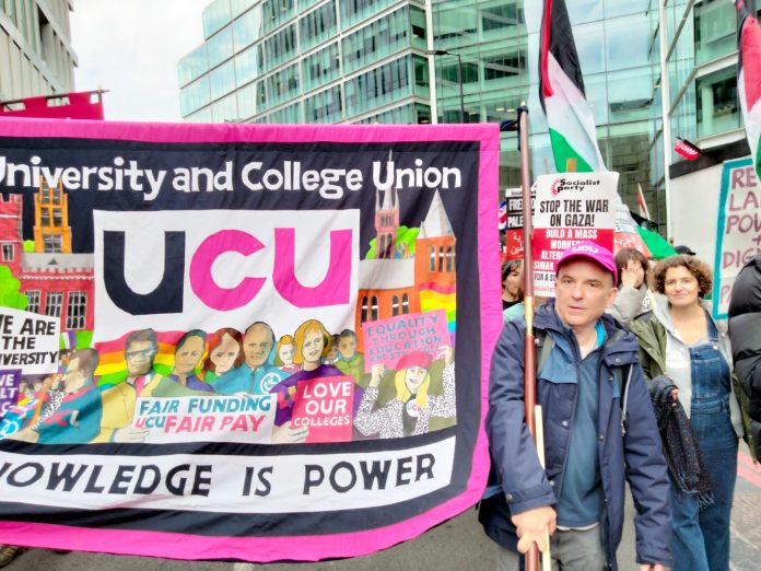 Marco Marco marching against the Gaza slaughter