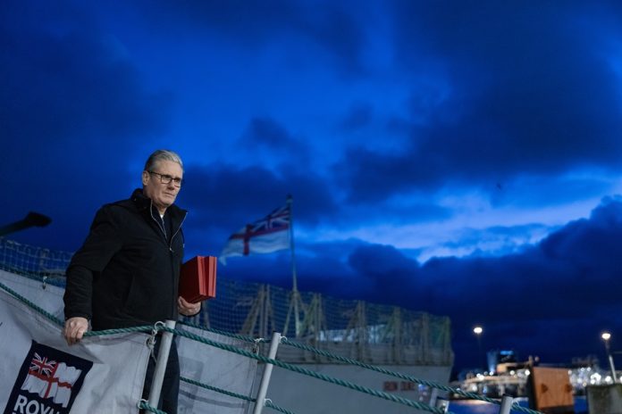 Keir Starmer amidst storms. Photo: Number 10/CC