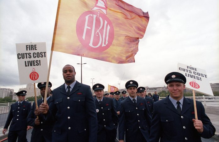 FBU marching against cuts in 2010 Photo: Paul Mattsson