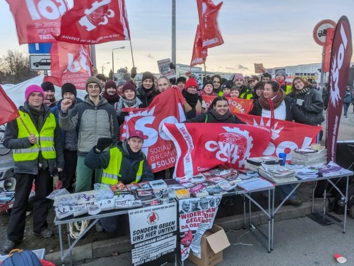 CWI Germany protesting against the AfD Photo: Sol Berlin