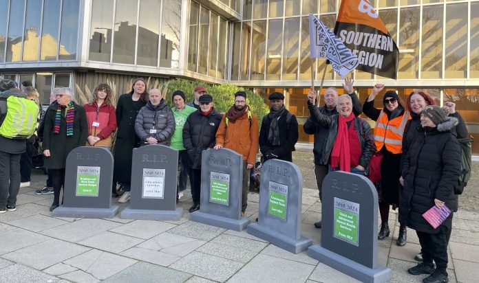 Anti-cuts lobby outside Brighton Council - David Maples One of the many protests opposing Brighton Labour cuts. This one organised by Unison. Photo: David Maples