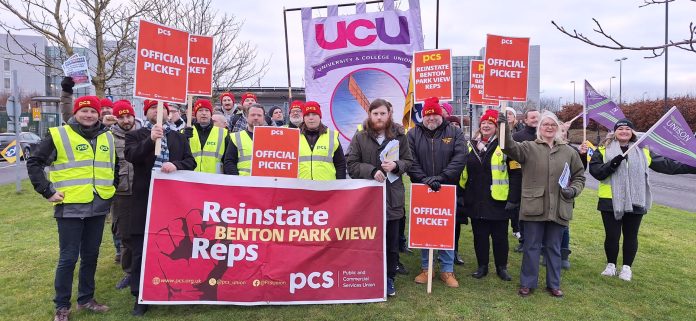 PCS strikers at Benton Park View. Photo: Elaine Brunskill