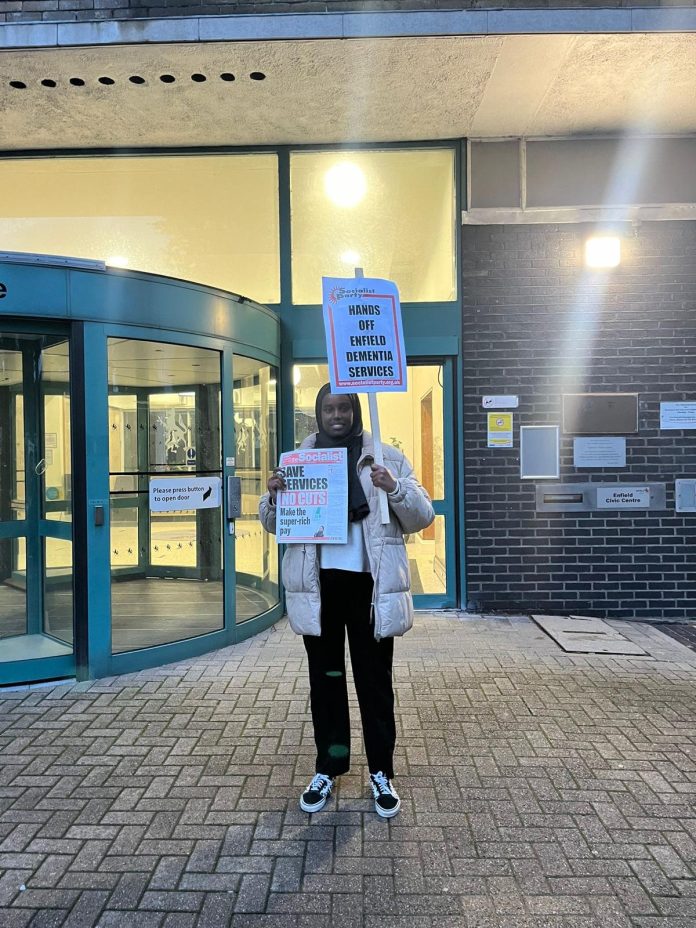 Enfield Council lobby - Oct 2024 - Sarah Sachs-Eldridge Protesting the plans by Enfield Labour council to make cuts to services. Photo: Sarah Sachs Eldridge