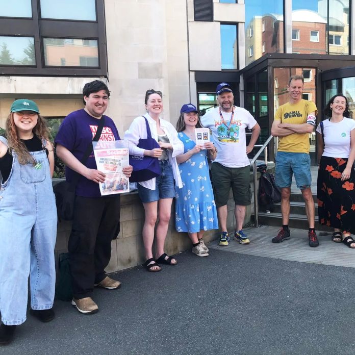 UCU members at Leeds uni on strike 2023. photo: Leeds SP