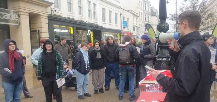 Protest against far right in Cheltenham. Photo: Gloucestershire Socialist Party