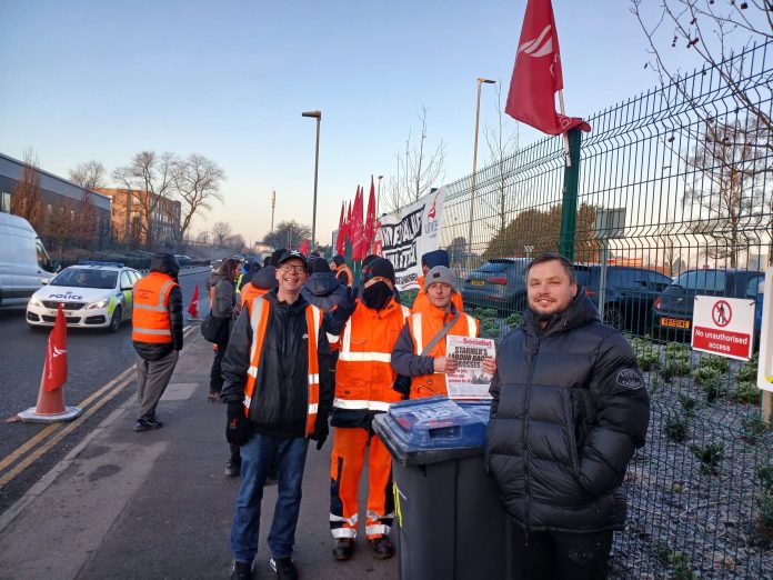Birmingham bin picket line. Photo: Birmingham Socialist Party