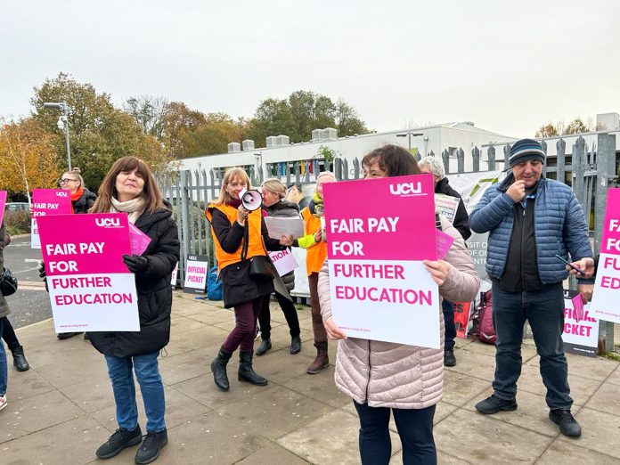Conel College - Enfield Campus - Ian Pattison (3) UCU members on strike in FE 2023. Photo: Ian Pattison