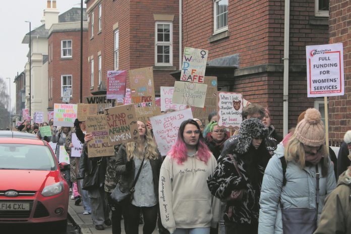Protest against domestic violence in Northampton. Photo: Northampton Socialist Party