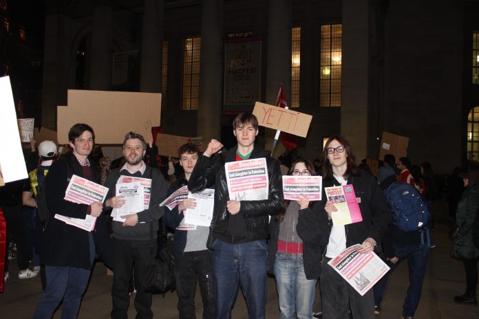 Jack MCR 4 Socialsit Party members on a solidarity with Turkish protesters protest in Manchester on 24 March. Photo: Manchester Socialist Students