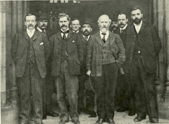Labour leaders in 1906, including Keir Hardie. Photo: Illustrated London News, Public Domain