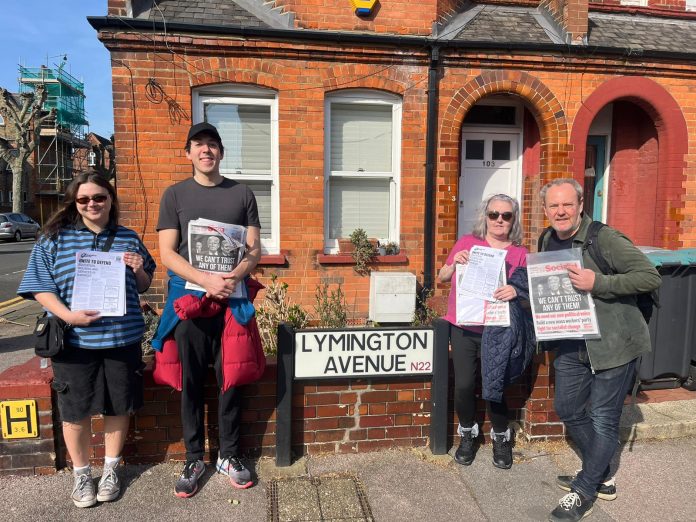 On the campaign trail in Haringey. Photo: London SP