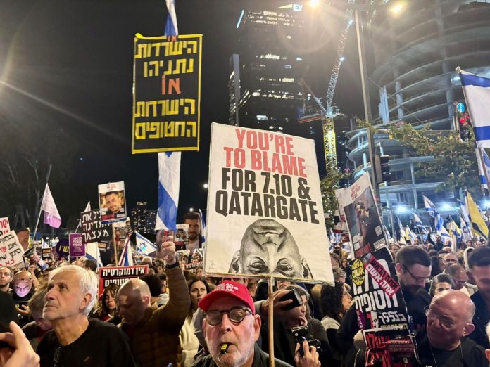 Protesting in Israel on 22 March. Photo: Uzi D