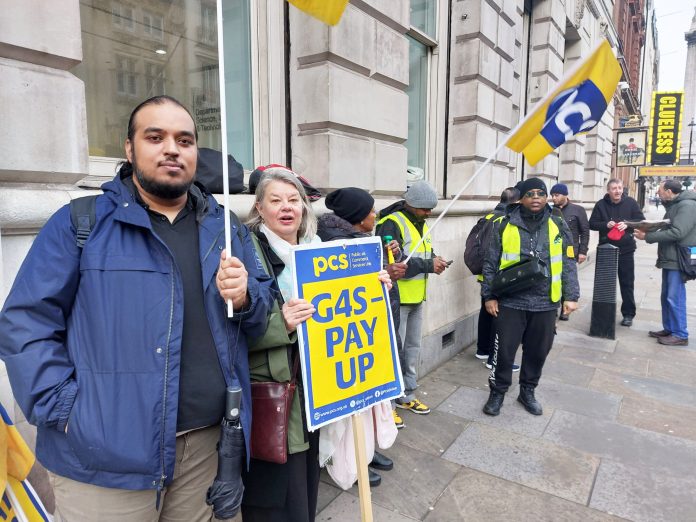 Marion on the picket line. Photo: Rob Williams